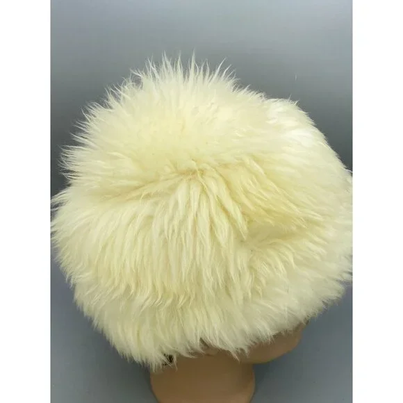 Vtg Genuine Tuscan Lamb Skin Fur Hat Made In Italy